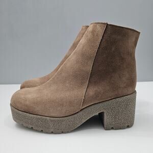 NEW Cordani Finley Ankle Bootie Womens EU 40 Fango Tan Suede Platform Lug Sole